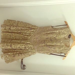 Gold  Embroidered BEBE Semi-formal or Party Dress